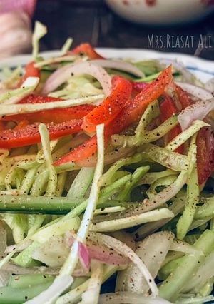 A picture of Restaurant style Kachumber Salad (with vinegar dressing).