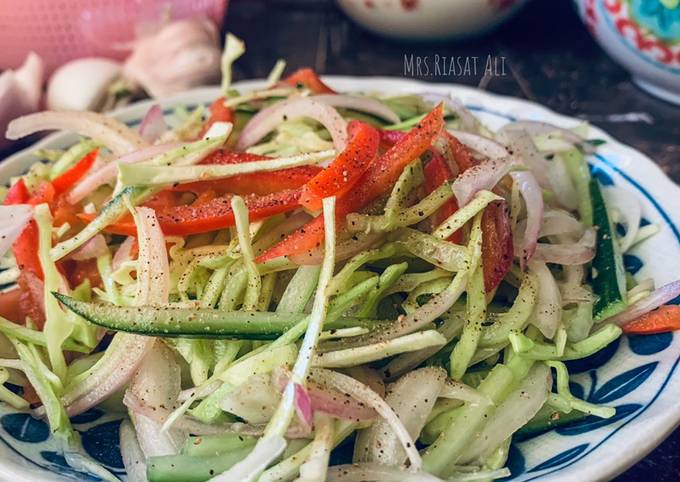 Restaurant style Kachumber Salad (with vinegar dressing)