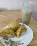 Bánh bao nhân dừa làm bằng máy làm bánh mì !