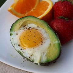 Egg in an avocado :) A picture of Egg in an avocado :).