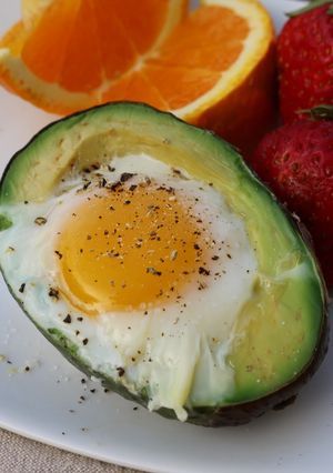 A picture of Egg in an avocado :).