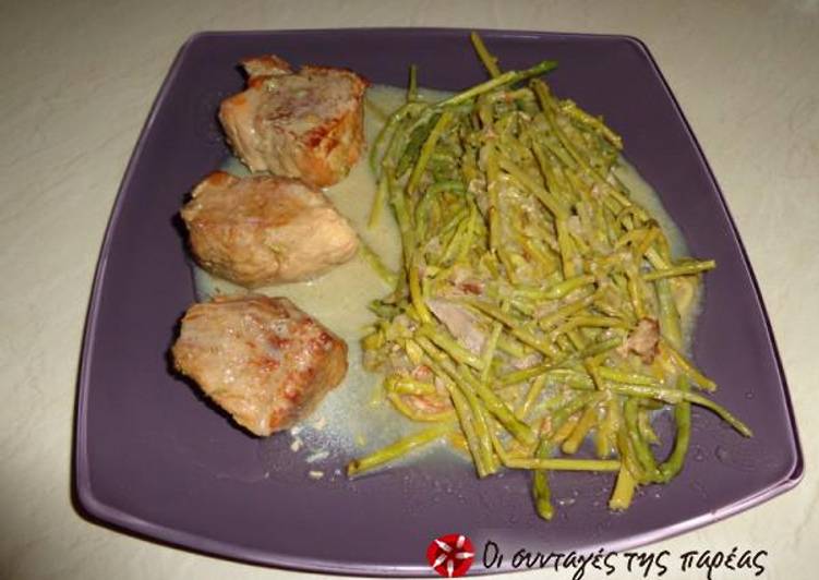 Recipe of Super Quick Homemade Pork with asparagus