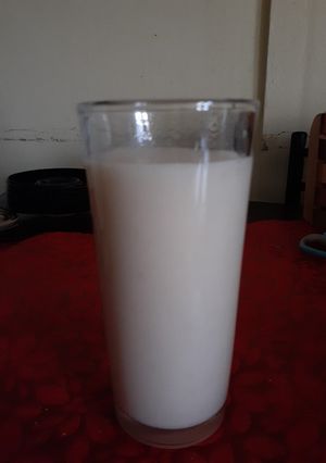 Una foto de Plátano con leche
