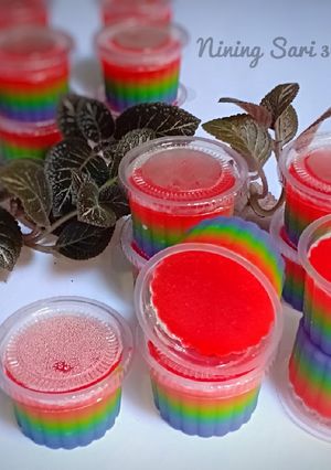 Foto resep Puding cup rainbow