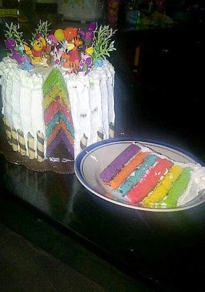 Foto resep Rainbow cake ala mama vey