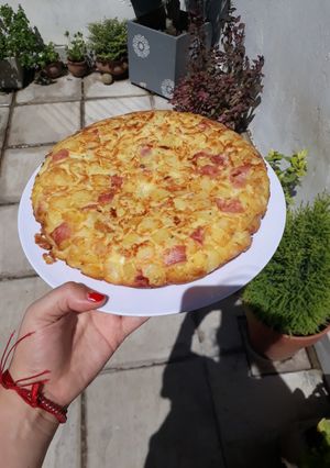 Una foto de Tortilla de papa y panceta