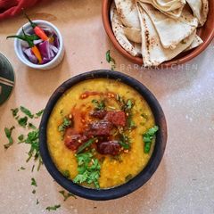 A picture of Dhaba style smoky Toor Dal Tadka.