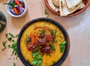 A picture of Dhaba style smoky Toor Dal Tadka.