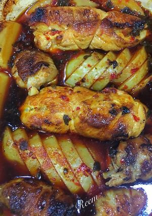 صورة لوصفة دجاج محشي بالزعتر الأخضر