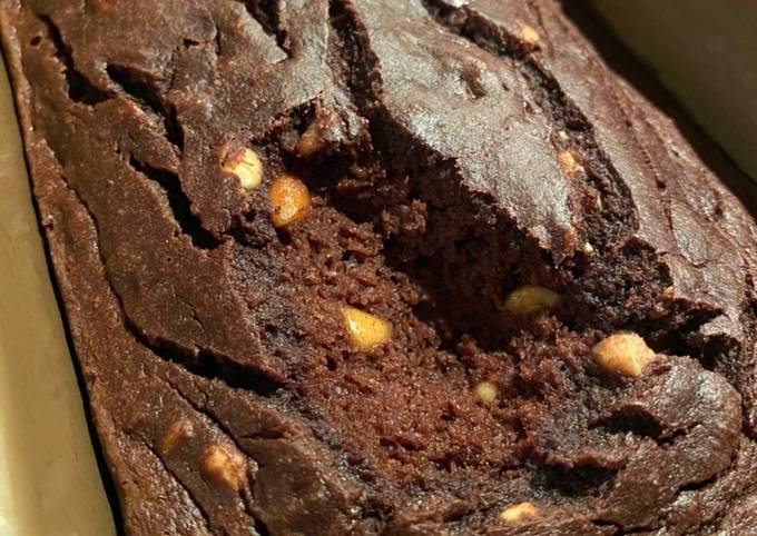 Dark Chocolate Peanut Butter Banana Bread - Gluten Free