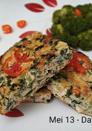 Foto resep Omelet Oat isi Ayam Bayam