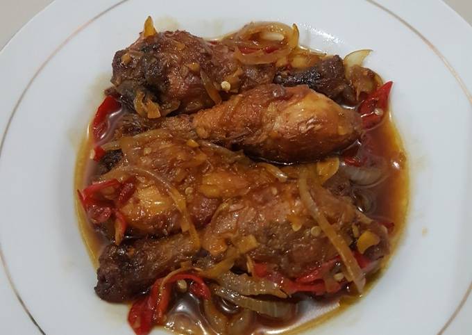 Paha ayam goreng masak mentega