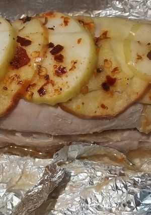 Una foto de Solomillo y mix de manzanas