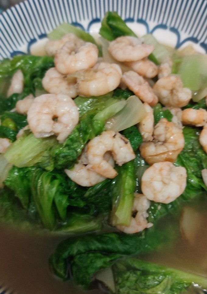 Foto resep Tumis selada bokor udang