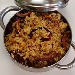 A picture of Jaggery rice.