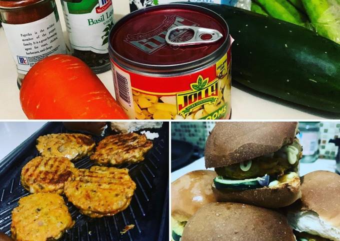 How to Prepare Super Quick Homemade Mushroom &amp; Shredded Carrots Sliders Patty w/ Okra Fries on Side