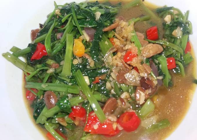 Resep Tumis kangkung tauco Anti Gagal