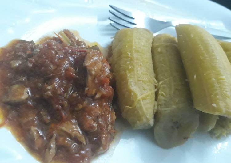 Recipe of Ultimate Plantain with tomato mushroom sauce | This is Recipe So Popular You Must Test Now !!