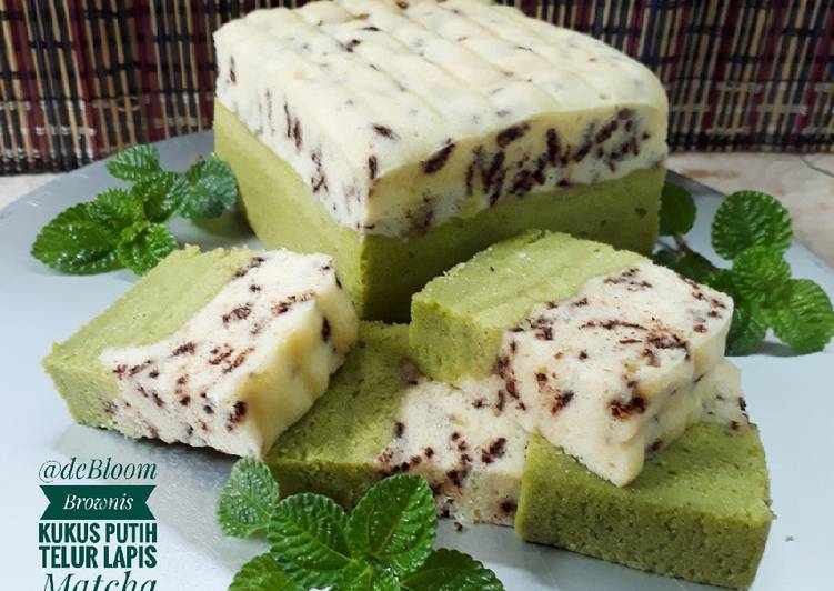 407. Brownis Kukus Putih Telur Lapis Matcha #PR_BrowniesDCC