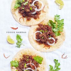 A picture of Seek kabab keema tacos.