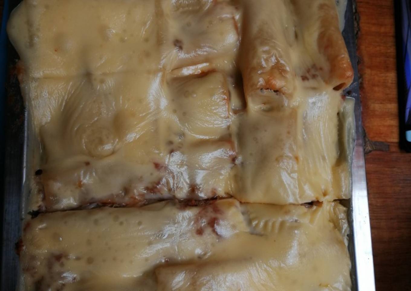 Canelones con carne molida