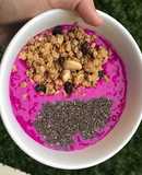 Smoothies bowl with granola and chia seeds