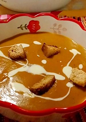 Una foto de Sopa de zapallo cabutia