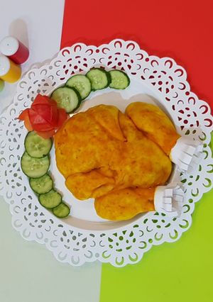 عکسی از دستور پیراشکی طرح مرغ بریون🍗