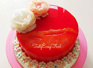 Foto resep MIRROR GLAZE CAKE: CARA MEMBUAT GELATIN ART CAKE