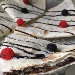 Chocolate tortilla wrap A picture of Chocolate tortilla wrap.