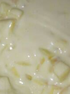 A picture of Peach and mango yogurt.