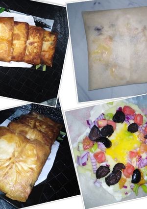 صورة لوصفة بريك بالخضر 🍽️🥔🌶️🍅