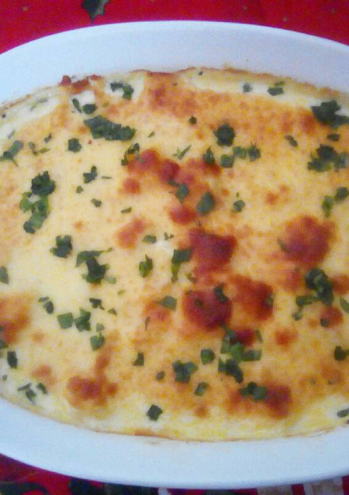 Una foto de Coliflor con queso al horno