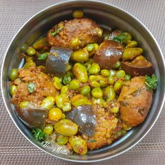 Beans Baigan Muthiya Sabzi A picture of Beans Baigan Muthiya Sabzi.
