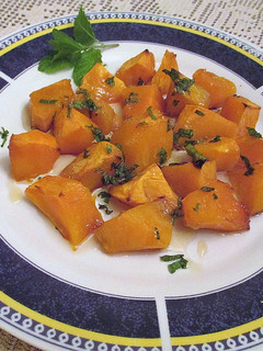 Una foto de Calabaza al horno con menta y miel
