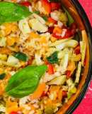 Insalata di riso integrale e salmone