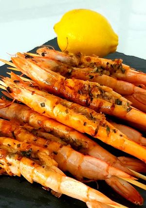 Une photo de Gambas farcies grillées