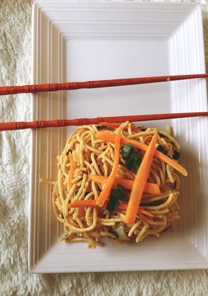 A picture of Vegetable sphagetti.