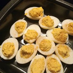 A picture of Deviled eggs.