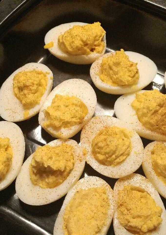 A picture of Deviled eggs.