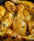 Muslos de🍗pollo al curry y cebollín bogotano...!😋