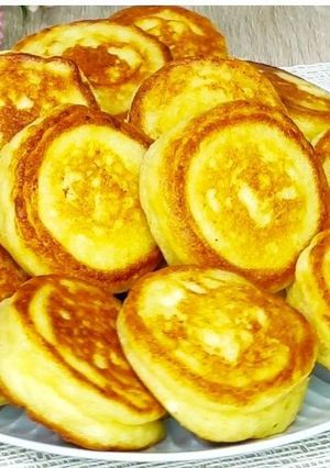 Фото Пухкі оладки з кисломолочним сиром 🥞✨.