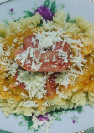 Foto resep Fusilli with chicken potato sauce