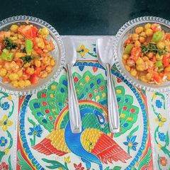 A picture of Crunchy, spicy, and utterly festive — Chana Bhujia Chaat without chutney 🌶️✨.