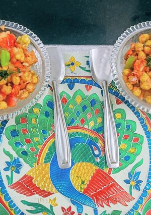 A picture of Crunchy, spicy, and utterly festive — Chana Bhujia Chaat without chutney 🌶️✨.