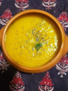 Una foto de Crema de calabacín y zanahoria