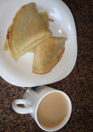 A picture of Pancakes and milktea#4 weekchallenge.