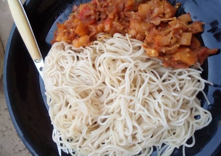 Spaghetti with Irish n mince meat sauce