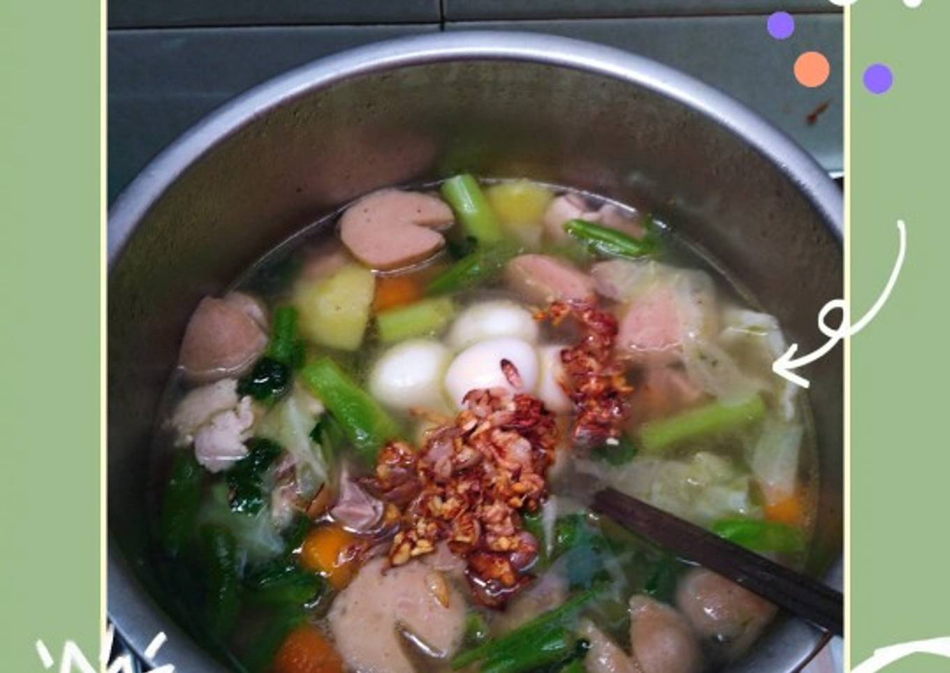 Sup ayam sayur dengan rum