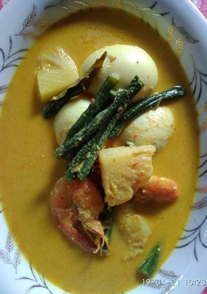 Foto resep Gulai udang telur nenas kacang panjang